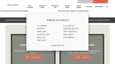 Screenshot preview of houseofblues.com