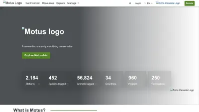 Screenshot preview of motus.org