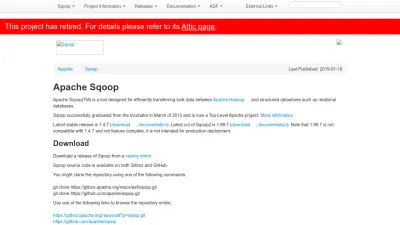 Screenshot preview of sqoop.apache.org