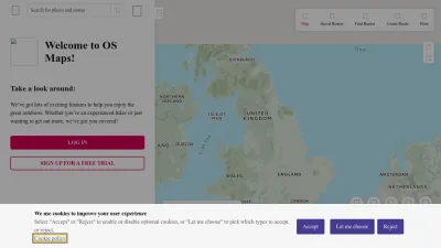 Screenshot preview of explore.osmaps.com
