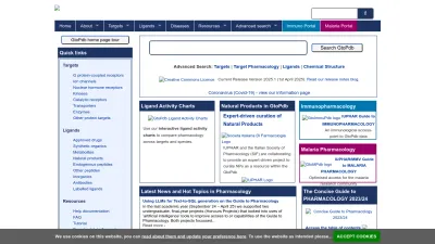 Screenshot preview of guidetopharmacology.org