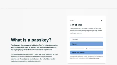 Screenshot preview of passkey.org