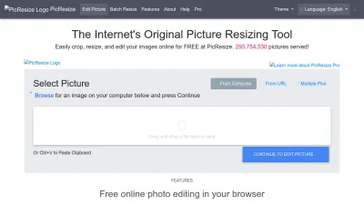 Screenshot preview of picresize.com