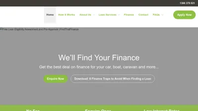 Screenshot preview of findthatfinance.com.au