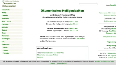 Screenshot preview of heiligenlexikon.de