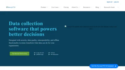 Screenshot preview of surveycto.com