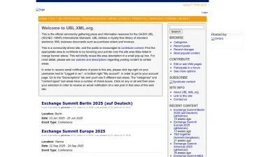 Screenshot preview of ubl.xml.org