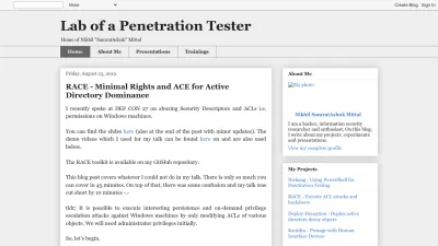 Screenshot preview of labofapenetrationtester.com