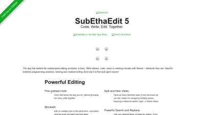 Screenshot preview of subethaedit.net