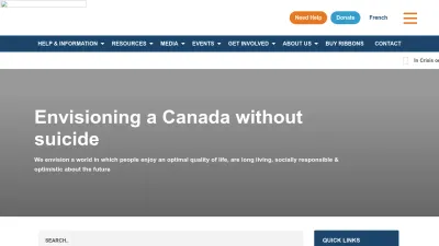 Screenshot preview of suicideprevention.ca