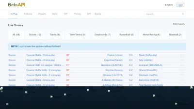 Screenshot preview of betsapi.com