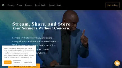 Screenshot preview of sermon.net