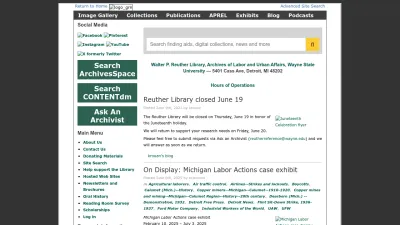 Screenshot preview of reuther.wayne.edu