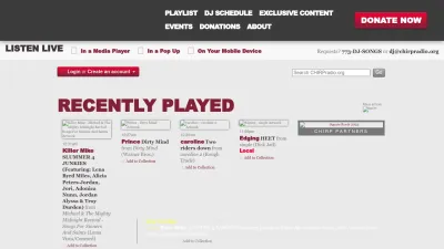 Screenshot preview of chirpradio.org