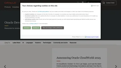 Screenshot preview of developer.oracle.com