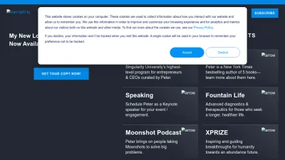 Screenshot preview of diamandis.com