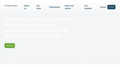Screenshot preview of climateanalytics.org