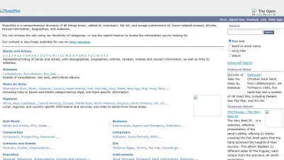 Screenshot preview of musicmoz.org