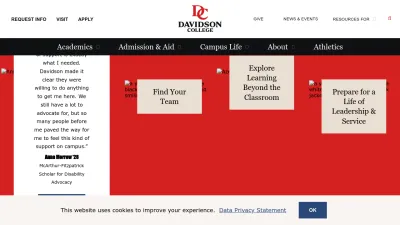 Screenshot preview of davidson.edu