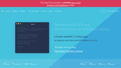 Screenshot preview of opentracing.io