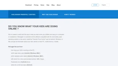Screenshot preview of kidlogger.net