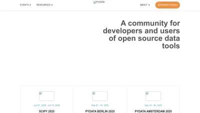 Screenshot preview of pydata.org