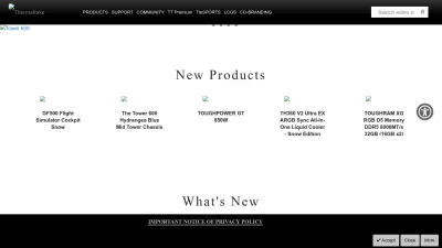 Screenshot preview of thermaltake.com