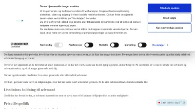 Screenshot preview of livslinien.dk