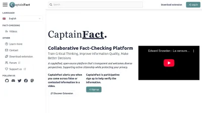 Screenshot preview of captainfact.io