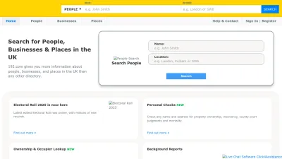 Screenshot preview of 192.com