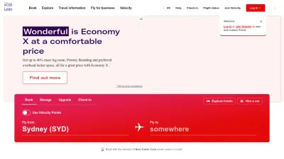 Screenshot preview of virginaustralia.com