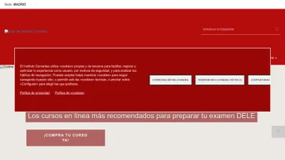 Screenshot of Cervantes.es