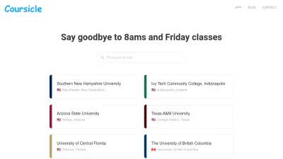 Screenshot preview of coursicle.com