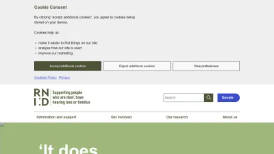 Screenshot of Rnid.org.uk