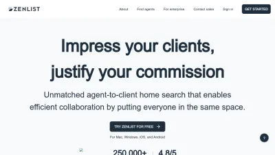 Screenshot preview of zenlist.com