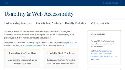 Screenshot preview of usability.yale.edu