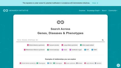 Screenshot preview of monarchinitiative.org