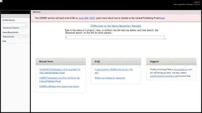 Screenshot preview of oss.sonatype.org