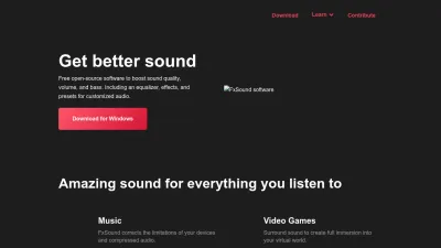 Screenshot preview of fxsound.com