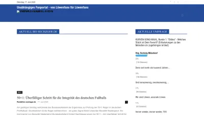 Screenshot preview of sechzger.de