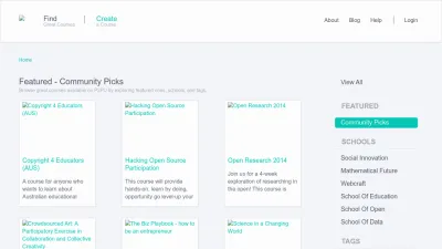 Screenshot preview of courses.p2pu.org