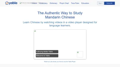 Screenshot preview of chinese.yabla.com