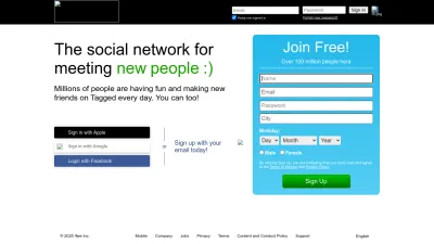 Screenshot preview of tagged.com