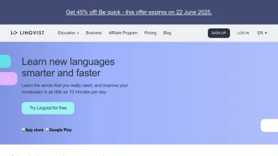 Screenshot preview of lingvist.com