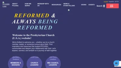 Screenshot of Pcusa.org