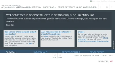 Screenshot preview of geoportail.lu