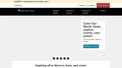 Screenshot preview of library.austintexas.gov