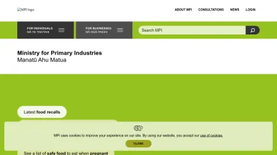 Screenshot preview of mpi.govt.nz