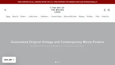 Screenshot preview of artofthemovies.co.uk