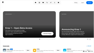 Screenshot preview of krea.ai
